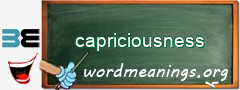 WordMeaning blackboard for capriciousness